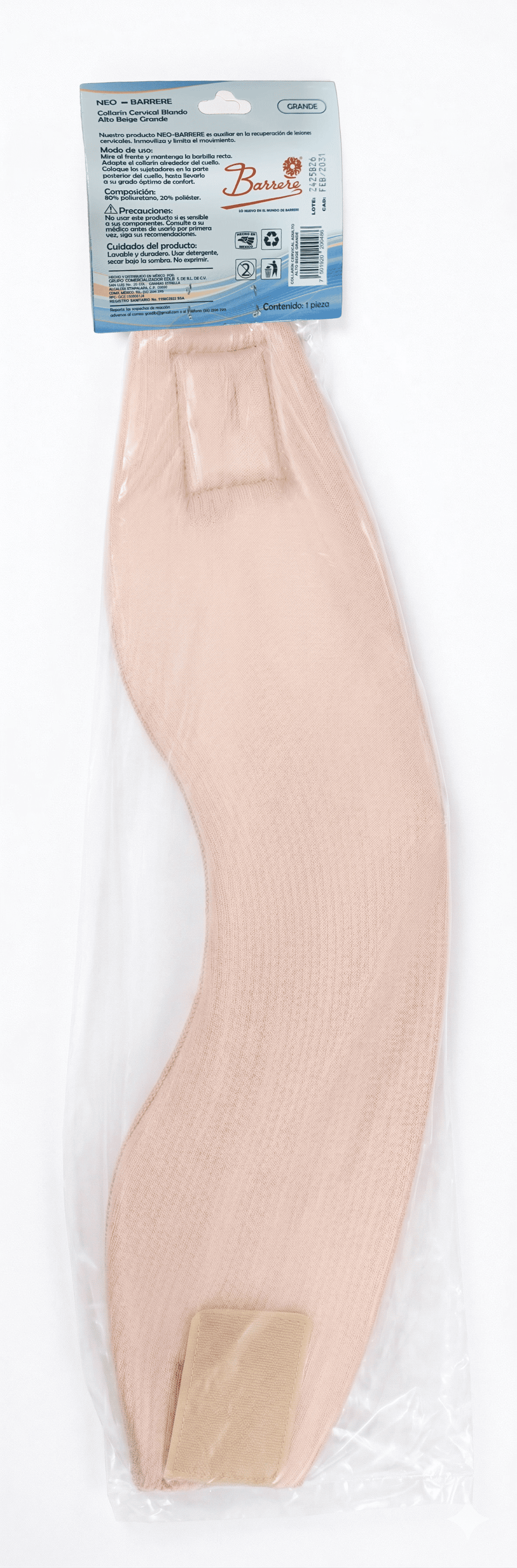 Collarín Barrere Adulto Alto Beige Grande trasera