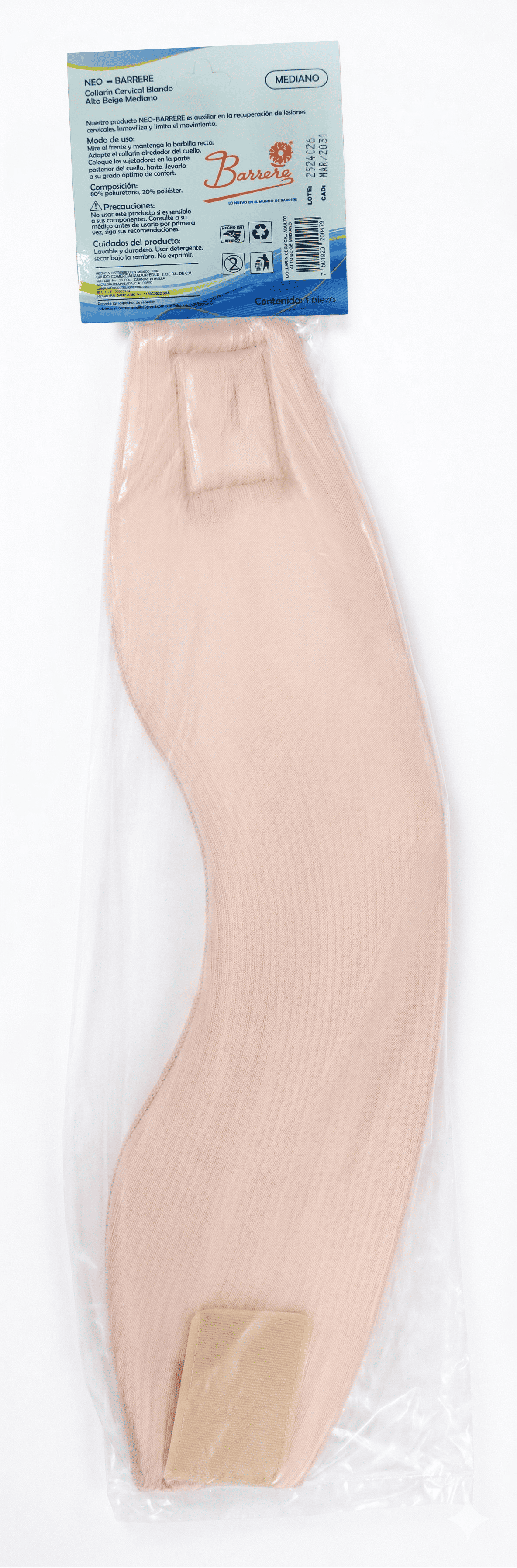 Collarín Barrere Adulto Alto Beige Mediano trasera