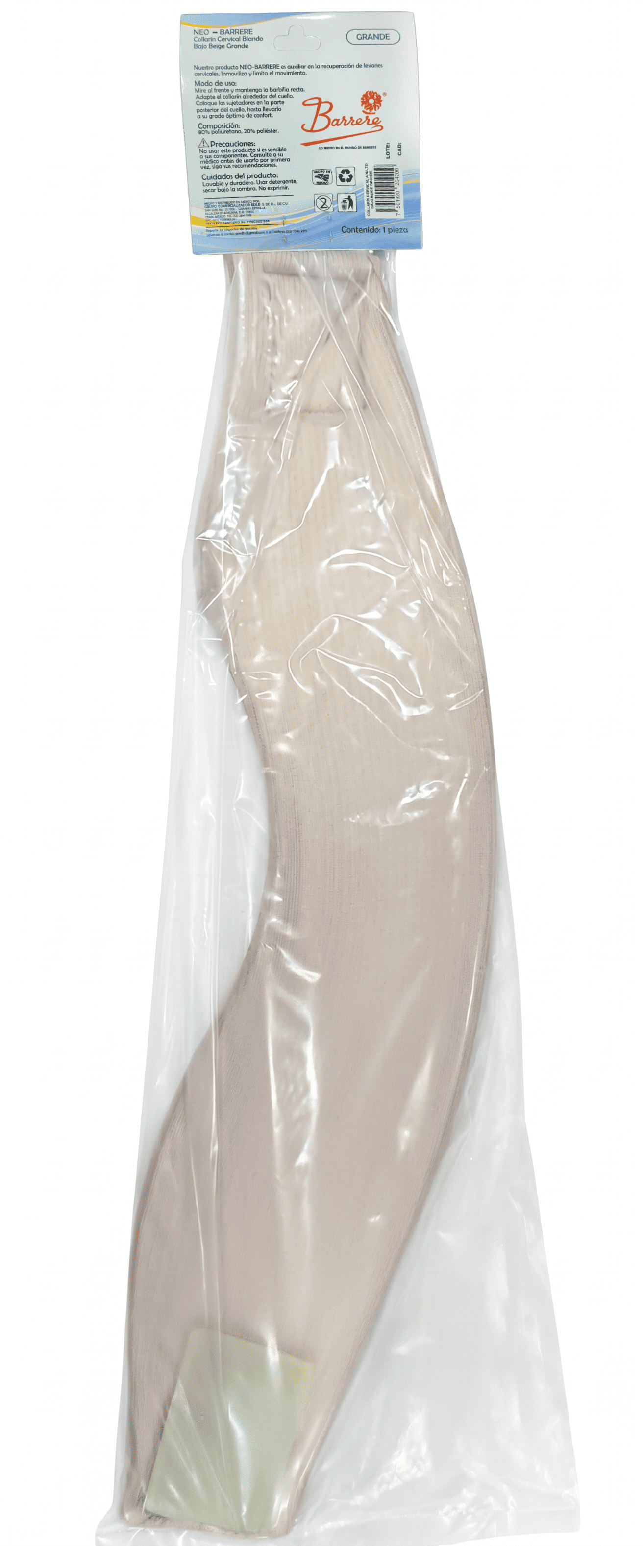 Collarín Barrere Adulto Bajo Beige Grande trasera