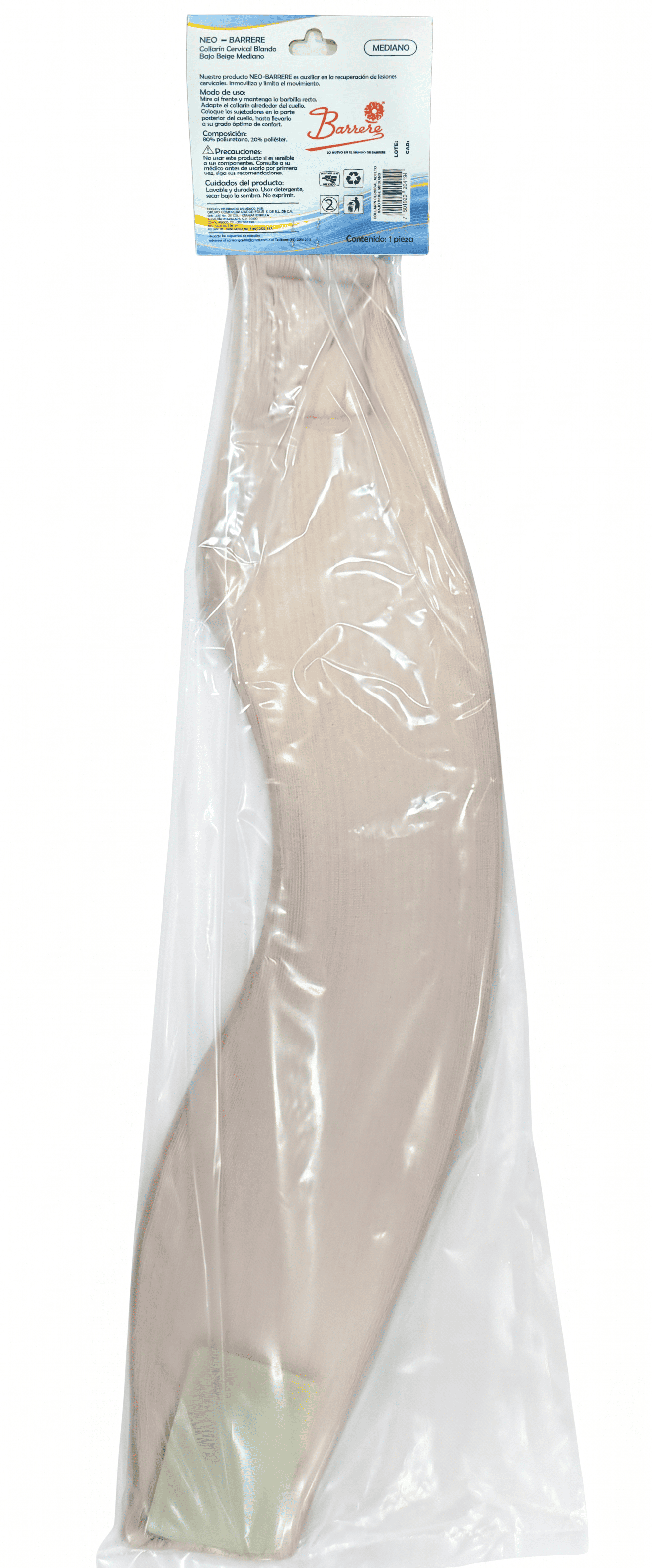 Collarín Barrere Adulto Bajo Beige Mediano trasera