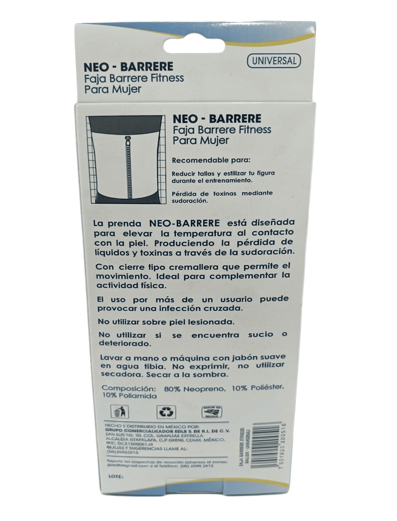 Faja Fitness Mujer Universal trasera
