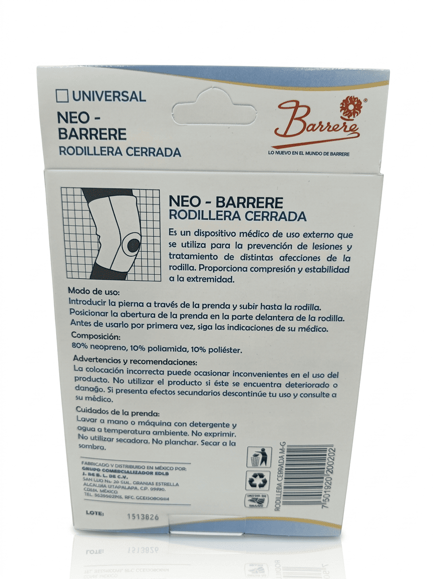 Rodillera Cerrada Med-Ged trasera
